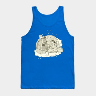 Cat dreaming in fairyland kingdom Tank Top